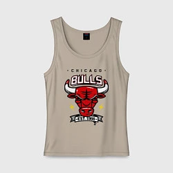 Майка женская хлопок Chicago Bulls est. 1966, цвет: миндальный