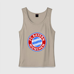 Майка женская хлопок Bayern Munchen FC, цвет: миндальный