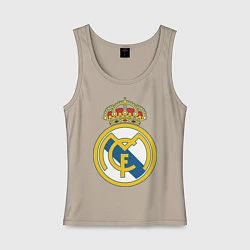 Майка женская хлопок Real Madrid FC, цвет: миндальный