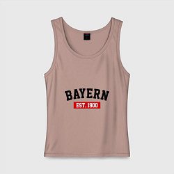 Майка женская хлопок FC Bayern Est. 1900, цвет: пыльно-розовый
