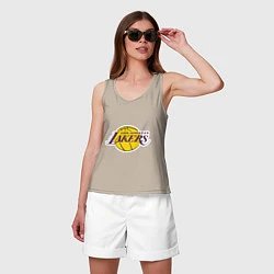 Майка женская хлопок LA Lakers, цвет: миндальный — фото 2
