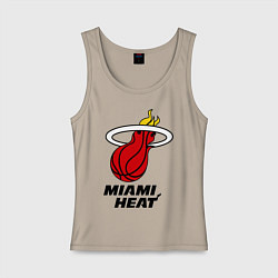 Майка женская хлопок Miami Heat-logo, цвет: миндальный