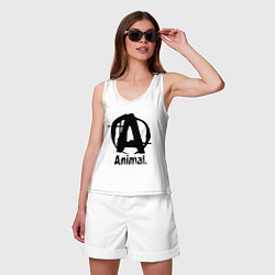 Майка женская хлопок Animal Logo, цвет: белый — фото 2