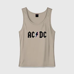 Майка женская хлопок AC/DC, цвет: миндальный