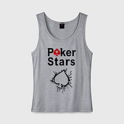 Майка женская хлопок Poker Stars, цвет: меланж