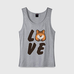 Женская майка Love Corgi