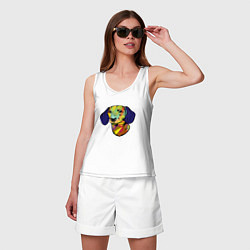 Майка женская хлопок Берегись такс!, цвет: белый — фото 2