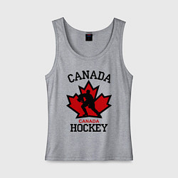 Майка женская хлопок Canada Hockey, цвет: меланж