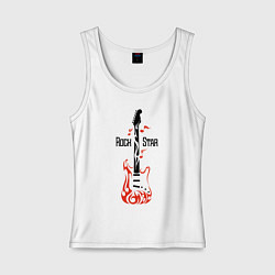 Майка женская хлопок Rock star, цвет: белый