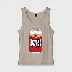 Майка женская хлопок Duff Beer, цвет: миндальный