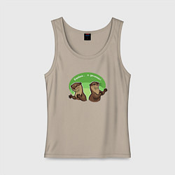 Майка женская хлопок Мотивыдра, цвет: миндальный