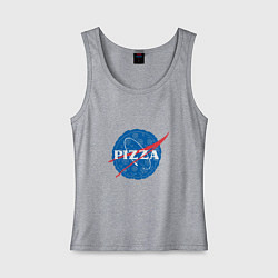 Майка женская хлопок NASA Pizza, цвет: меланж