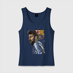 Майка женская хлопок Lionel Messi Barcelona Argentina Striker, цвет: тёмно-синий