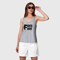 Майка женская хлопок Free Fire big logo, цвет: меланж — фото 2