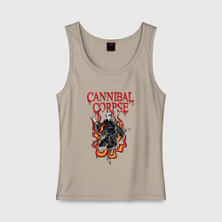 Майка женская хлопок Cannibal Corpse Труп Каннибала Z, цвет: миндальный