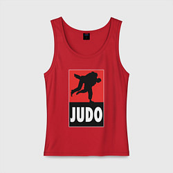 Майка женская хлопок Judo, цвет: красный