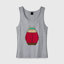 Майка женская хлопок Totoro Cartman, цвет: меланж