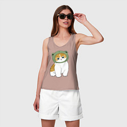 Майка женская хлопок Котолягушонок, цвет: пыльно-розовый — фото 2