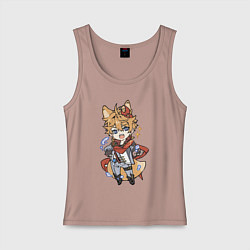 Майка женская хлопок Лисёнок Тарталья, цвет: пыльно-розовый