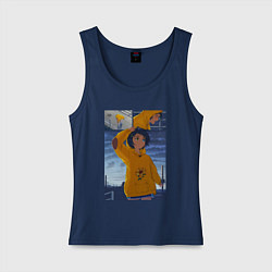 Майка женская хлопок Manga PWE, цвет: тёмно-синий