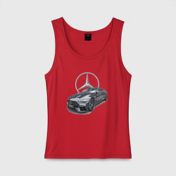 Майка женская хлопок Mercedes AMG motorsport, цвет: красный