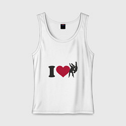 Майка женская хлопок I Love Judo, цвет: белый