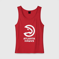 Майка женская хлопок Атланта Хокс, Atlanta Hawks, цвет: красный