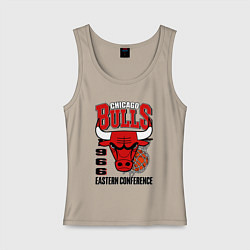 Майка женская хлопок Chicago Bulls NBA, цвет: миндальный