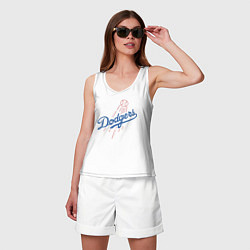 Майка женская хлопок Los Angeles Dodgers baseball, цвет: белый — фото 2