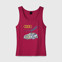 Майка женская хлопок Audi Quattro - зачётное точило!, цвет: маджента
