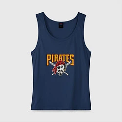 Майка женская хлопок Pittsburgh Pirates - baseball team, цвет: тёмно-синий