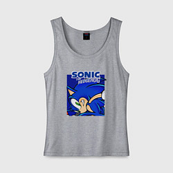 Майка женская хлопок Sonic Adventure Sonic, цвет: меланж