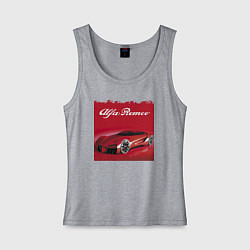 Майка женская хлопок Alfa Romeo - красная мечта!, цвет: меланж