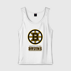 Майка женская хлопок Boston Bruins , Бостон Брюинз, цвет: белый