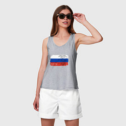 Майка женская хлопок Для дизайнера Флаг России Color codes, цвет: меланж — фото 2