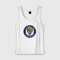 Майка женская хлопок Florida Panthers Флорида Пантерз Логотип, цвет: белый