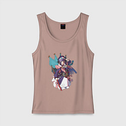 Майка женская хлопок Юнь Цзинь готова к бою, цвет: пыльно-розовый