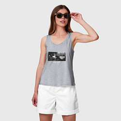 Майка женская хлопок Серьёзный Кен Токийский гуль, цвет: меланж — фото 2