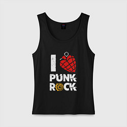 Майка женская хлопок I LOVE PUNK ROCK, цвет: черный