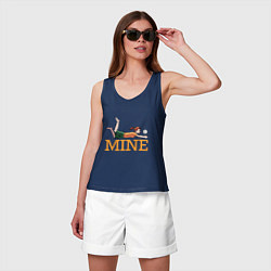 Майка женская хлопок Volleyball - Mine, цвет: тёмно-синий — фото 2