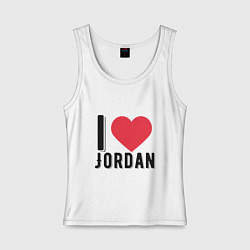 Майка женская хлопок I Love Jordan, цвет: белый