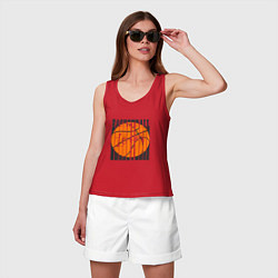 Майка женская хлопок Basket Style, цвет: красный — фото 2