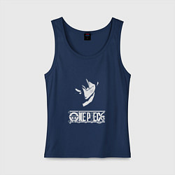 Майка женская хлопок Злой Луффи, цвет: тёмно-синий