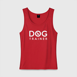 Майка женская хлопок DOG Trainer, цвет: красный