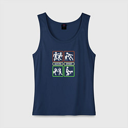 Майка женская хлопок Активный Спорт, цвет: тёмно-синий