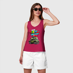 Майка женская хлопок Tank Super Mario Odyssey, цвет: маджента — фото 2