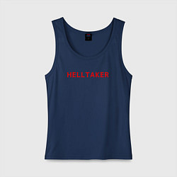 Майка женская хлопок Helltaker logo, цвет: тёмно-синий