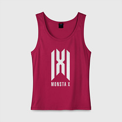 Майка женская хлопок Monsta x logo, цвет: маджента