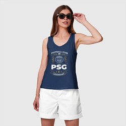 Майка женская хлопок PSG FC 1, цвет: тёмно-синий — фото 2