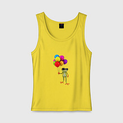 Майка женская хлопок ЛЯГУШОНОК С ВОЗДУШНЫМИ ШАРИКАМИ, цвет: желтый